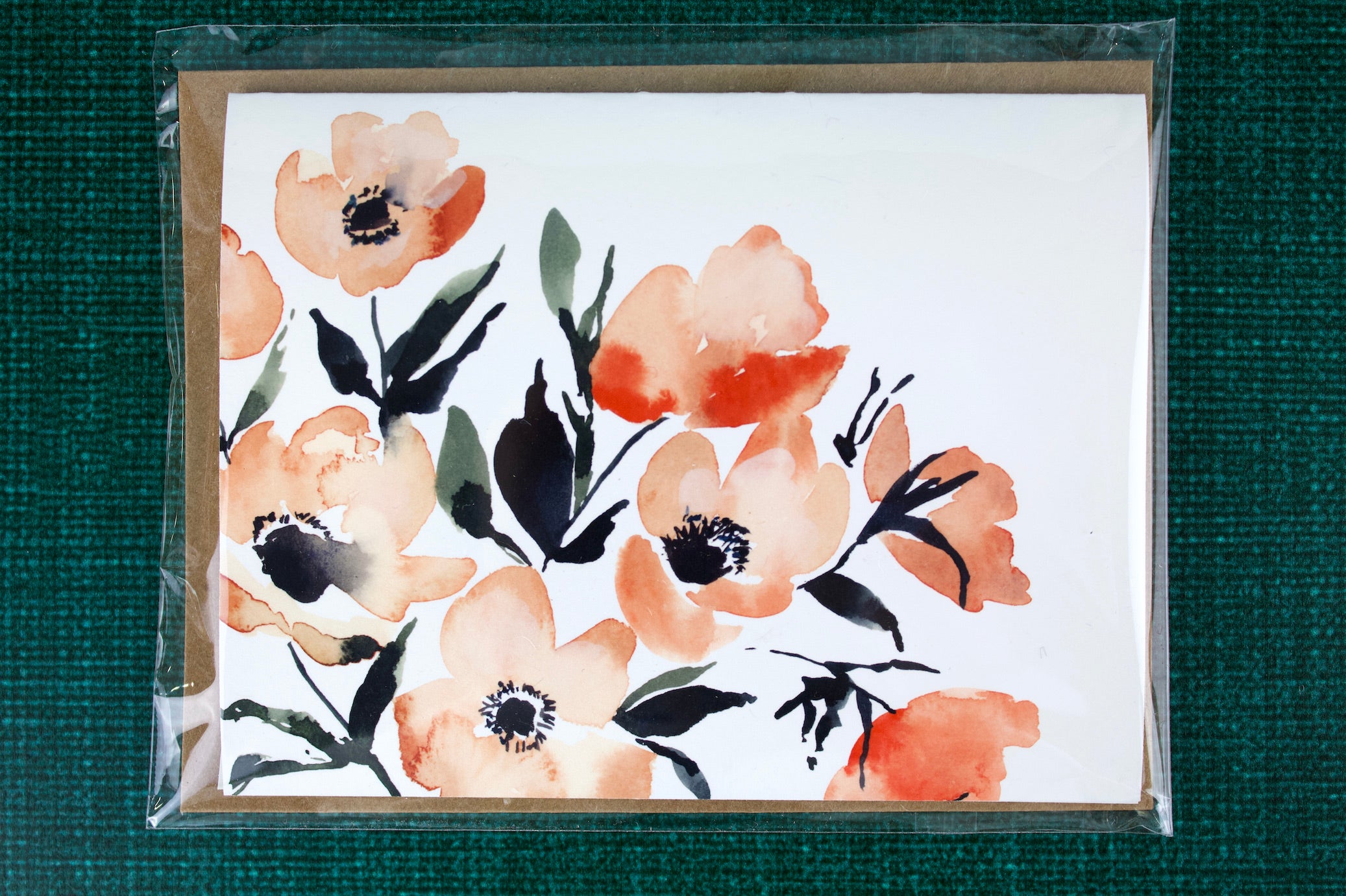 Coral Poppies Greeting Card