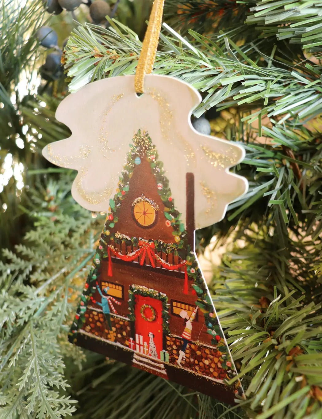 Deck the A-Frame Paper Ornament / Gift Tag / Decor