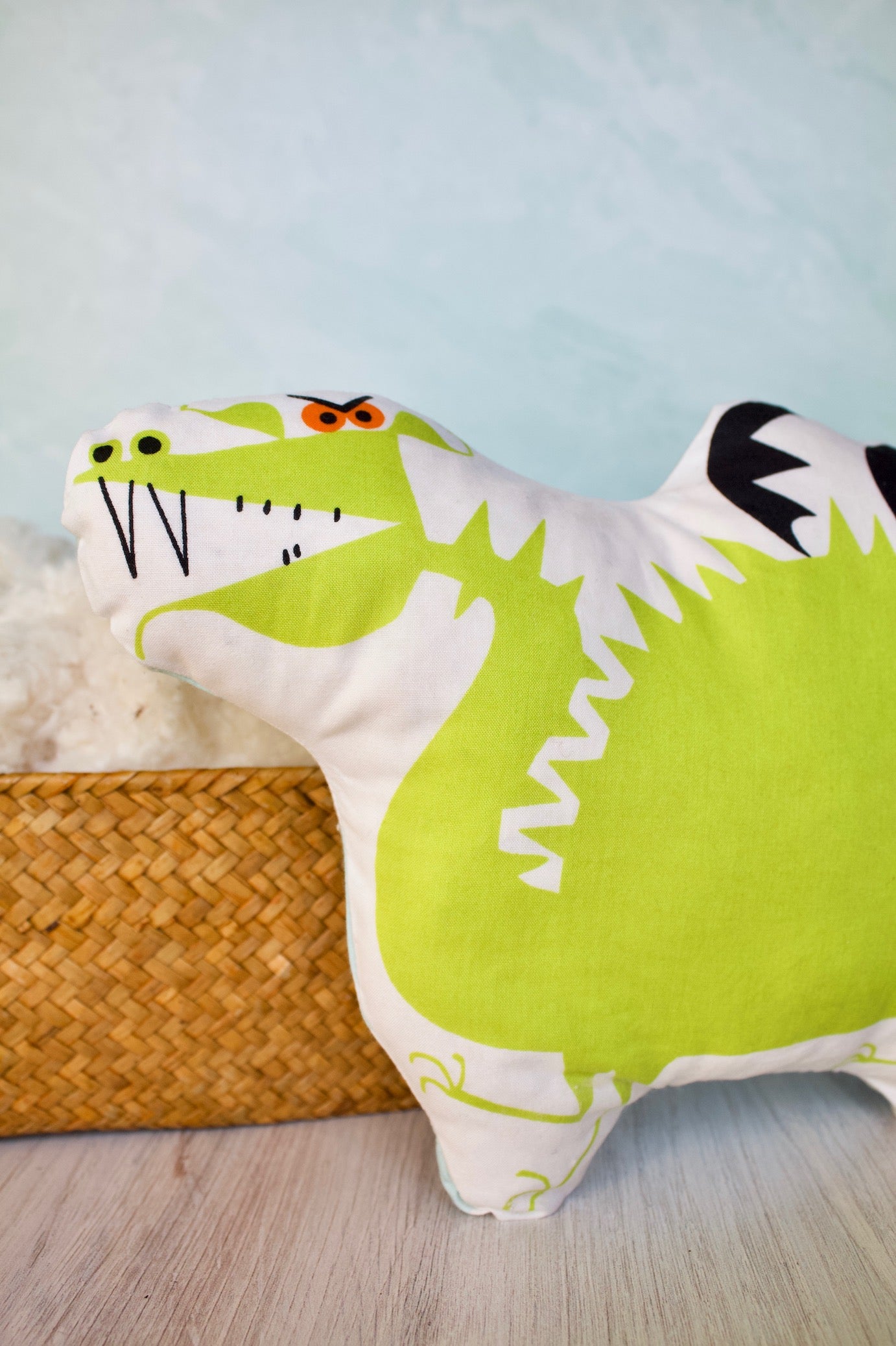 Puff the Dragon Toy-The Blue Peony-Animal_Dragon,Category_Organic Toy,Department_Organic Baby,Material_Organic Cotton,Pattern_Ed Emberley's Animals,Theme_Animal