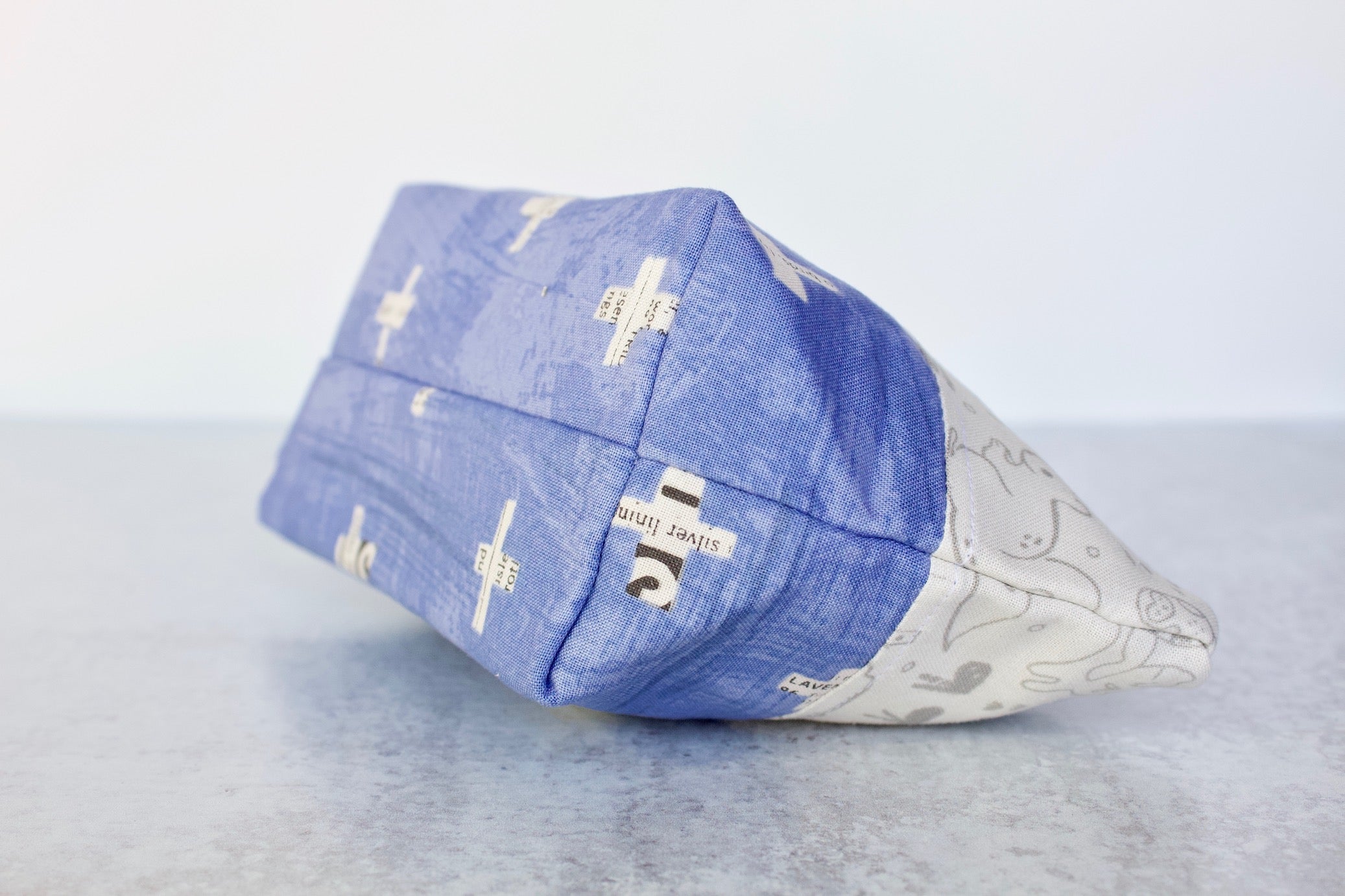 Dream Sequence Zippered Pouch-The Blue Peony-Category_Zippered Pouch,Color_Blue,Color_Grey,Department_Personal Accessory,Theme_Animal