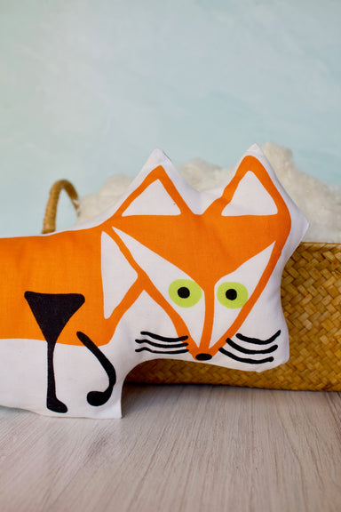Wily the Fox Toy-The Blue Peony-Animal_Fox,Category_Organic Toy,Department_Organic Baby,Material_Organic Cotton,Pattern_Ed Emberley's Animals,Theme_Animal