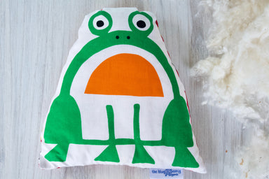 Bobby the Frog Toy-The Blue Peony-Animal_Frog,Category_Organic Toy,Department_Organic Baby,Material_Organic Cotton,Pattern_Ed Emberley's Animals,Theme_Animal