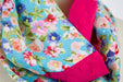 Garden Party Infinity Scarf-The Blue Peony-Category_Infinity Scarf,Color_Blue,Color_Pink,Department_Personal Accessory,Material_Cotton,Material_Polyester,Pattern_Floral,Pattern_Polka Dot