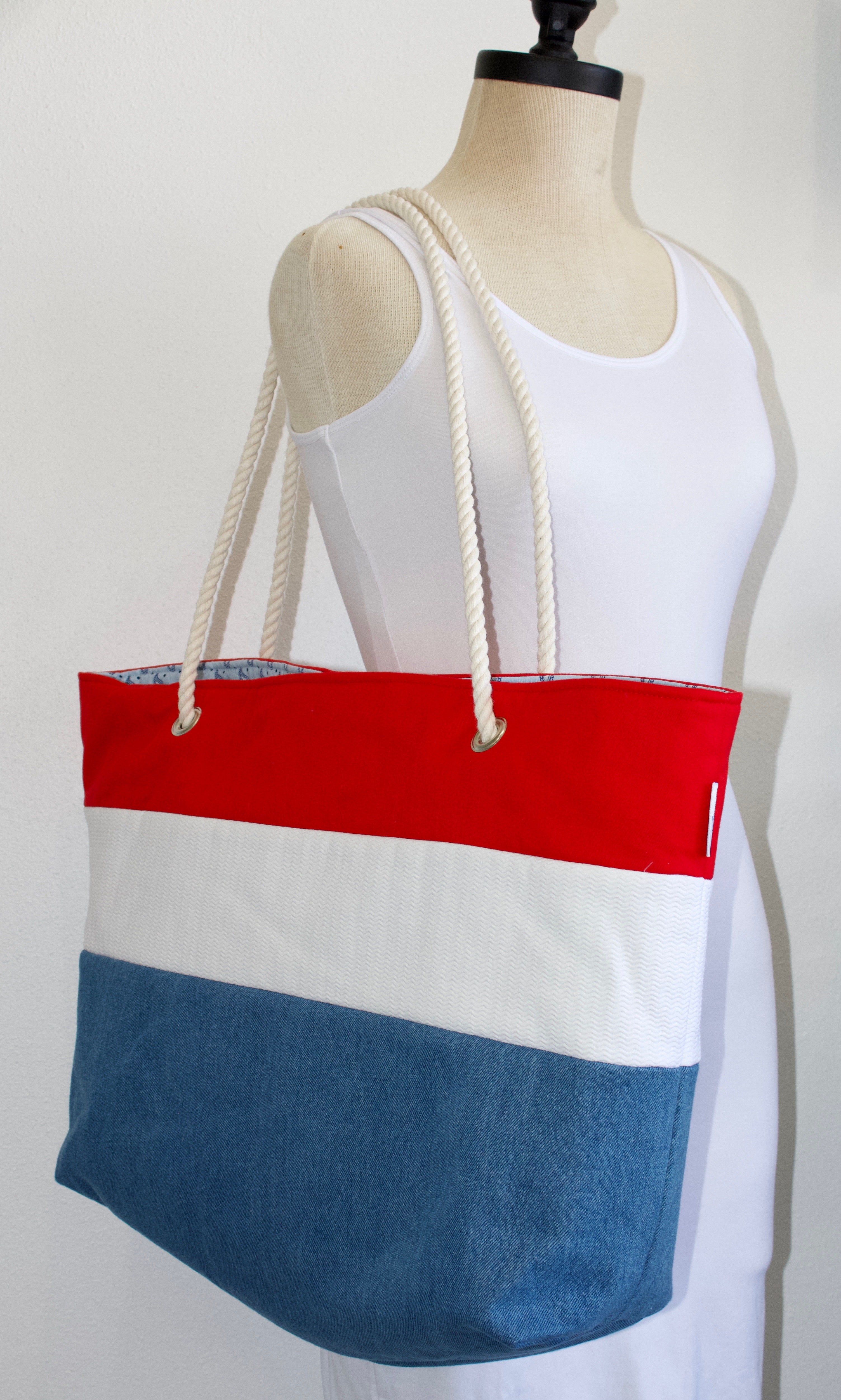 The Carryall (with style) Tote Bag - Summer Stripe-The Blue Peony-Category_Carryall Tote,Department_Personal Accessory