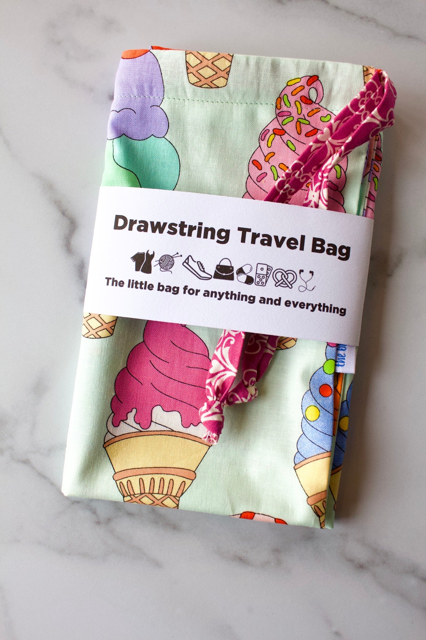 Ice Cream Drawstring Travel Bag