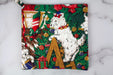 It's a Dog's Life at Christmas Potholder-The Blue Peony-Animal_Dog,Category_Pot Holder,Color_Green,Color_Red,Department_Kitchen,Size_Traditional (Square),Theme_Animal,Theme_Christmas,Theme_Winter