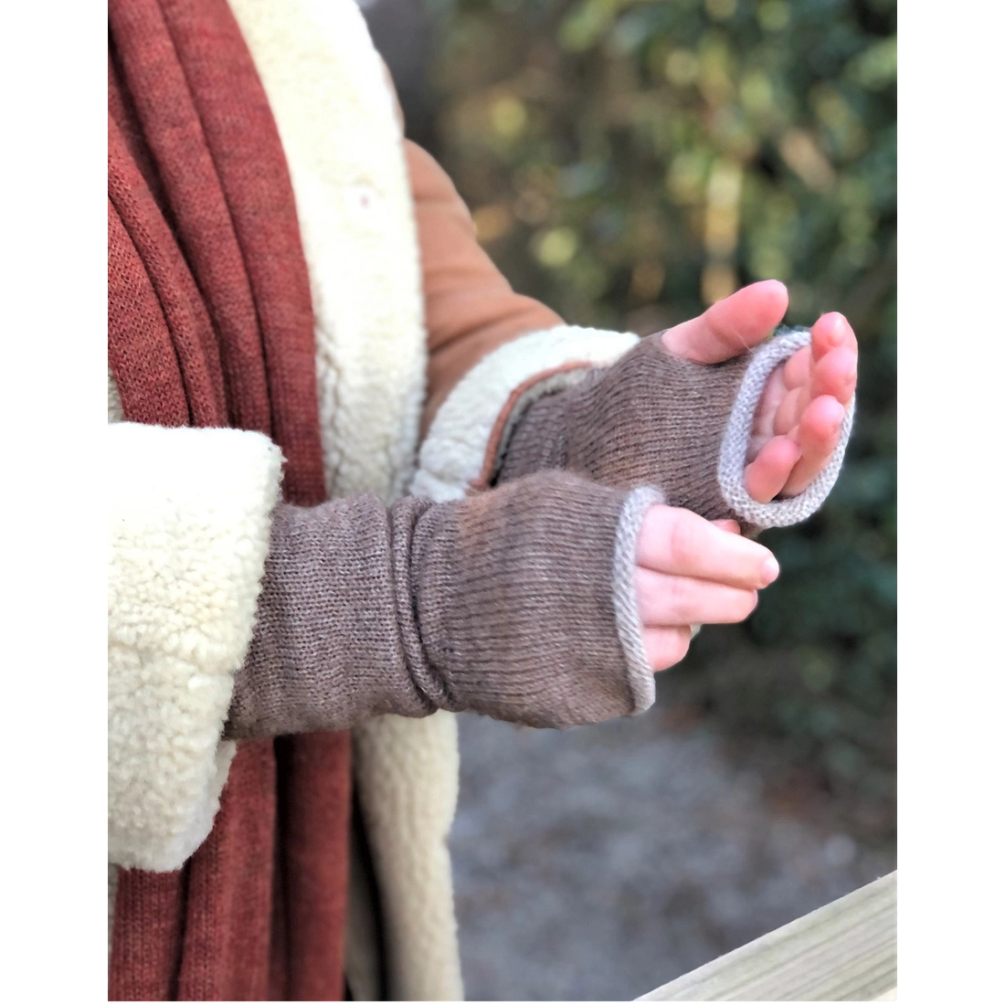 Long Alpaca Fingerless Gloves
