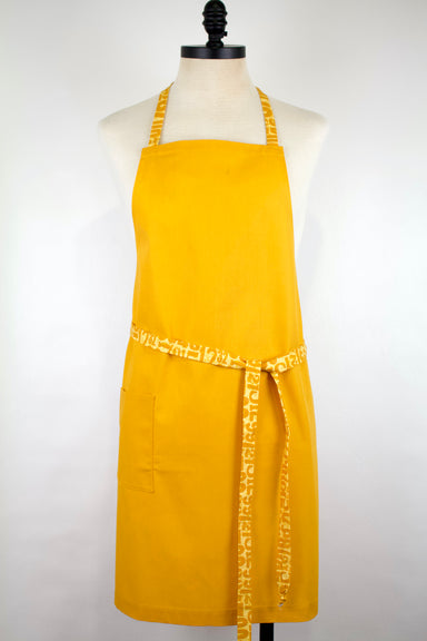 Not Your Average Mustard Dodge City Apron-The Blue Peony-Age Group_Adult,Apron Style_Big/Tall Chef,Category_Apron,Color_Yellow,Department_Kitchen,Material_Cotton Canvas