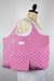 Pink Basketweave Folding Shopping Tote-The Blue Peony-Category_Foldable Bag,Color_Pink,Department_Personal Accessory