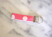 Pink and White Jumbo Dot Key Fob-The Blue Peony-Category_Key Fob,Color_Pink,Color_White,Department_Personal Accessory