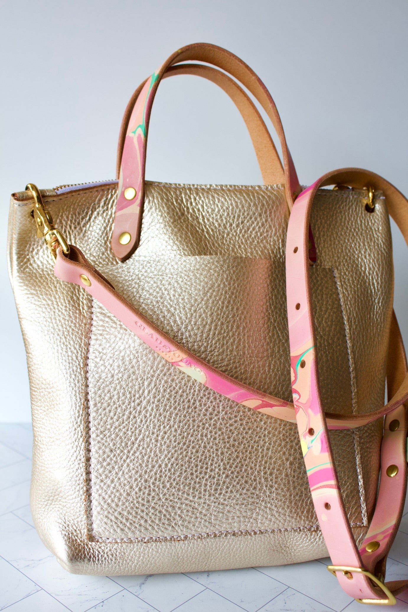 Suzi Bag in Champagne (Various Strap Colors)
