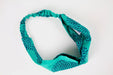Teal and Navy Stitch Circles Headband-The Blue Peony-Category_Headband,Color_Blue,Color_Teal,Department_Personal Accessory,Style_Straight