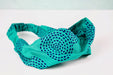 Teal and Navy Stitch Circles Headband-The Blue Peony-Category_Headband,Color_Blue,Color_Teal,Department_Personal Accessory,Style_Straight