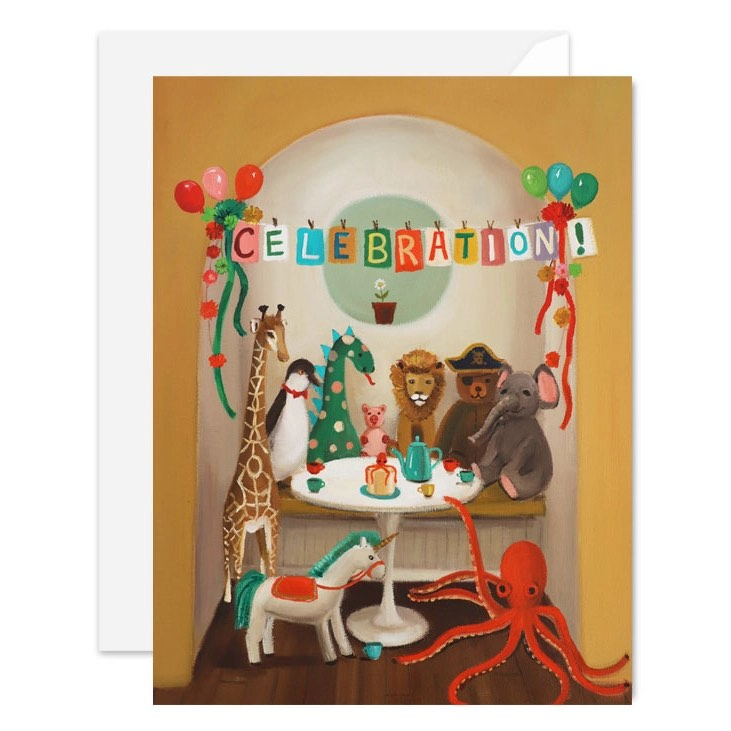 The Tea Party / Celebration Card-Janet Hill Studio-Art_Art Print,Category_Card,Theme_Birthday,Theme_New Baby