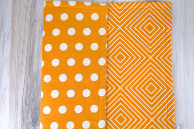 Vintage Rock Diamonds n' Dots Placemats (Set of 2)-The Blue Peony-Category_Placemats,Category_Table Linens,Color_Cream,Color_Orange,Department_Kitchen,Pattern_Graphic,Pattern_Polka Dot,Theme_Fall,Theme_Thanksgiving