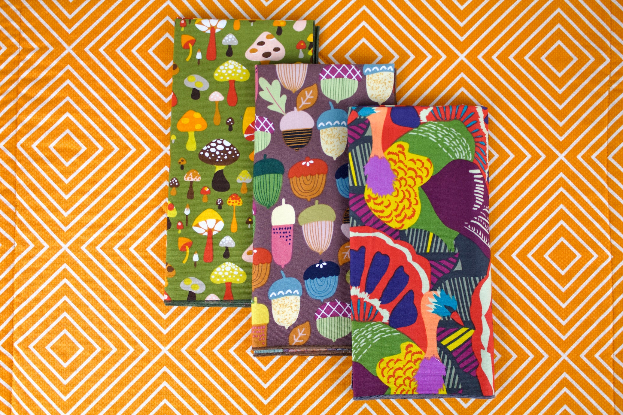 Turkey Parade Napkins - (Set of 4)-The Blue Peony-Animal_Turkey,Category_Napkins,Category_Table Linens,Color_Brown,Color_Gold,Color_Maroon,Color_Orange,Color_Raspberry,Color_Red,Department_Kitchen,Material_Cotton,Pattern_Graphic,Theme_Animal,Theme_Fall,Theme_Thanksgiving