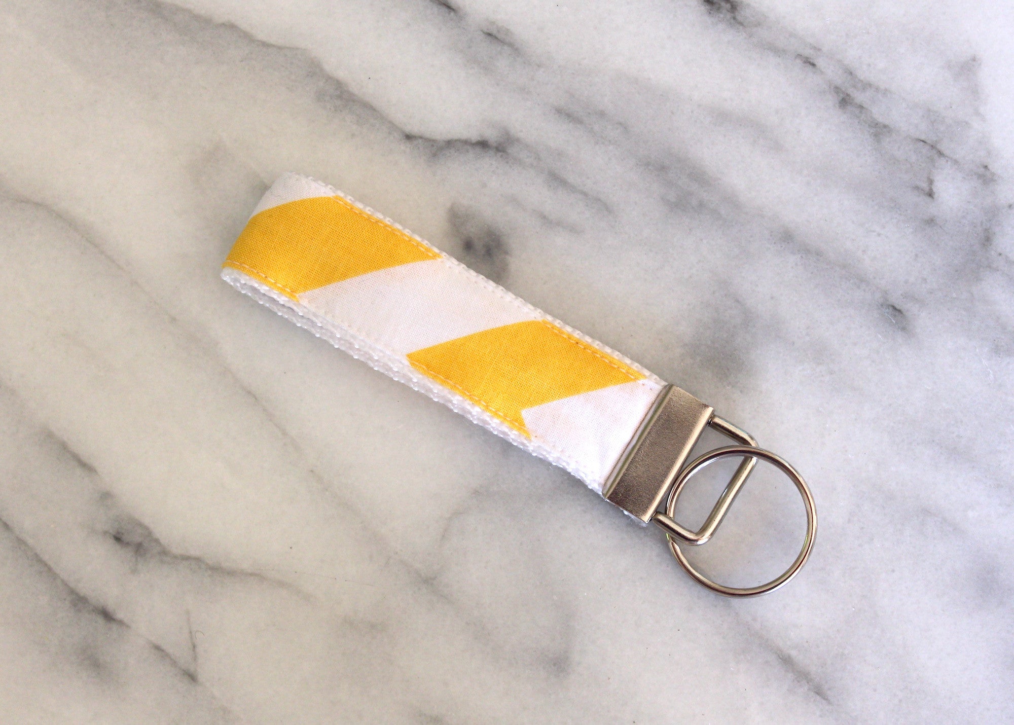 Yellow Chevron Key Fob-The Blue Peony-Category_Key Fob,Color_Yellow,Department_Personal Accessory