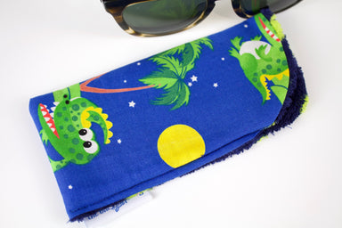 Goodnight Gator Glasses Case-The Blue Peony-Animal_Aligator,Category_Glasses Case,Color_Blue,Color_Green,Department_Personal Accessory,Theme_Animal,Theme_Tropical,Theme_Water Life